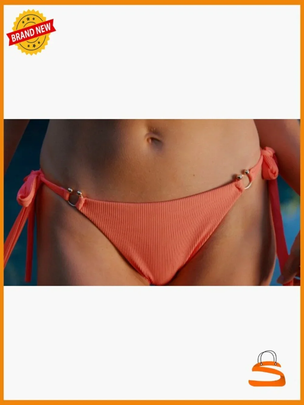 Adjustable Triangle Bikini Top with Removable Cups, UPF 50, Size D